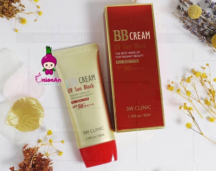 Kem Nền Chống Nắng BB Cream UV Sun Block 3W Clinic SPF 50+ PA+++
